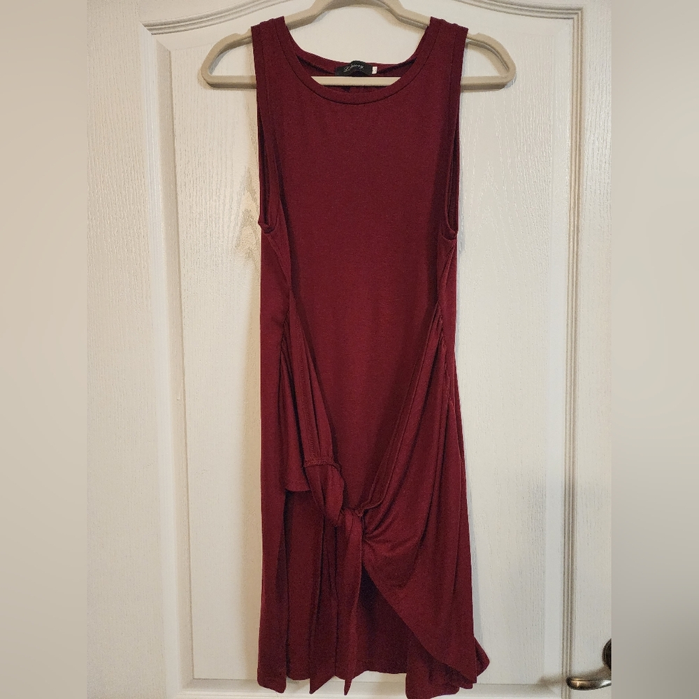 Red Asymmetrical Sleeveless Sheath Dress for Casual Events
